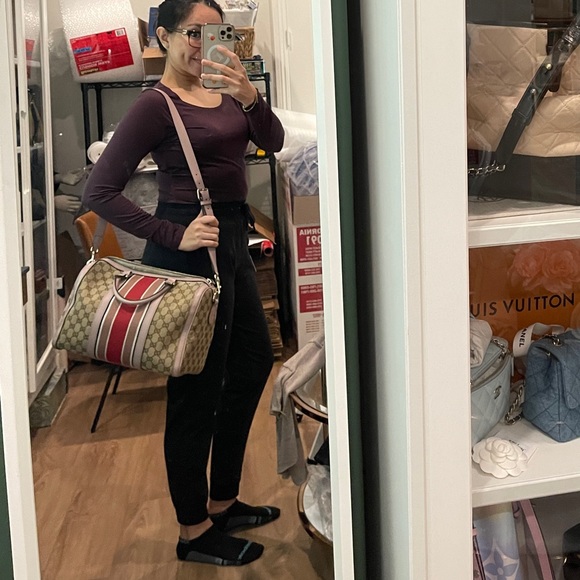 ❌SOLD❌Gucci Boston GG Supreme Canvas Lt Pink Nude Bag 2 - Picture 12 of 13